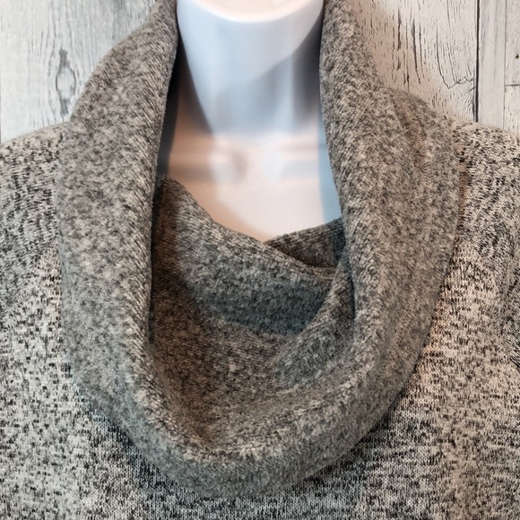 Ideology Cowl Neck Crossover Hem Fleece Sweatshirt Large - Picture 3 of 8